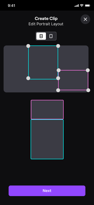 Clip editor wireframe 2