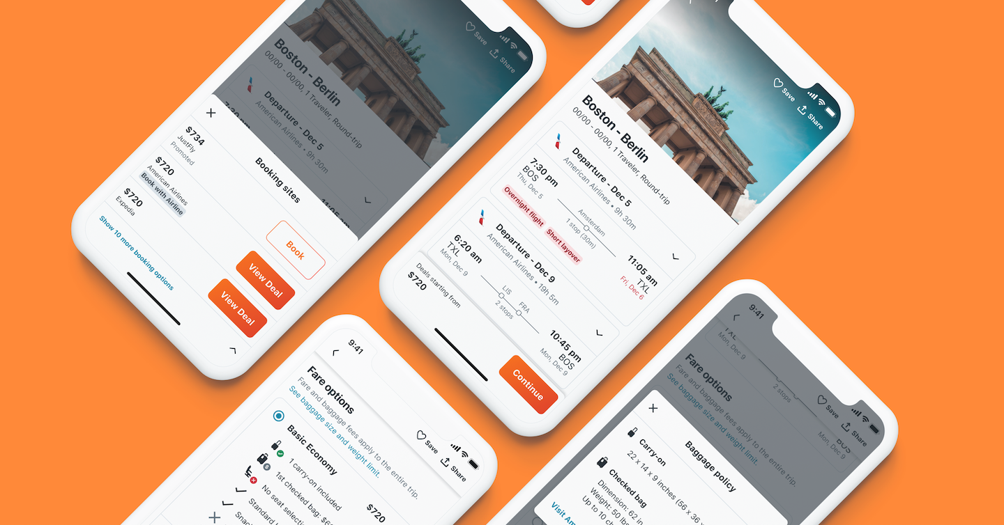 KAYAK Flight Detail Page Redesign preview