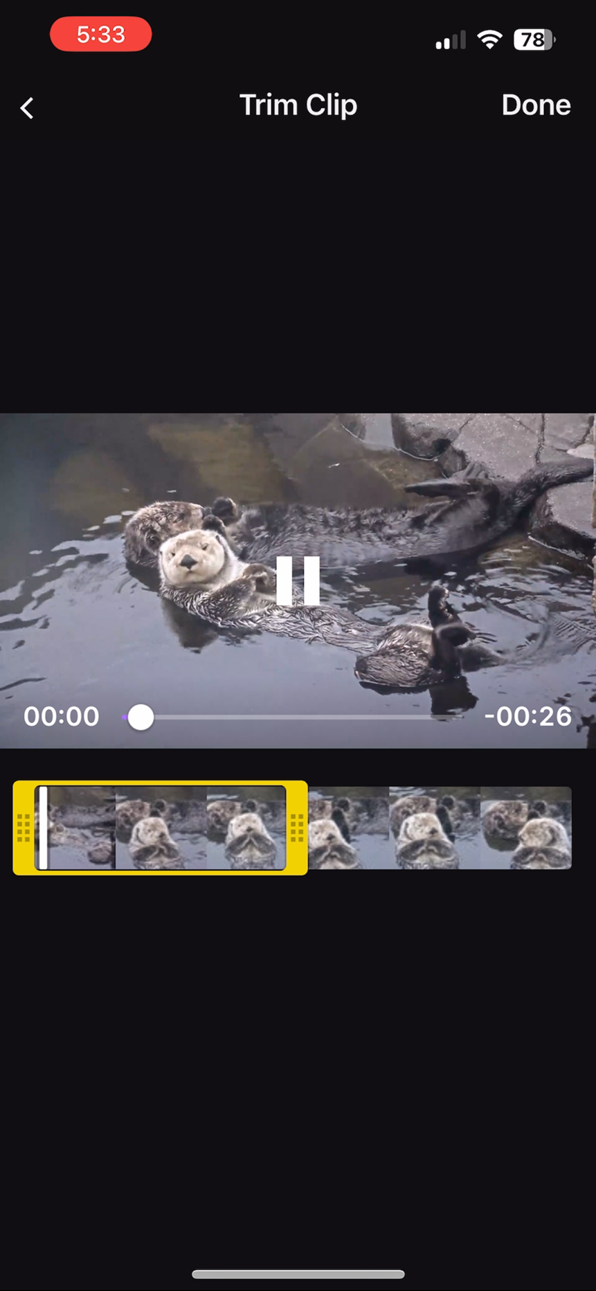 Previous Twitch mobile clip editor: landscape-only trim view